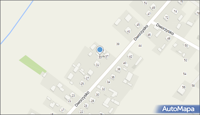 Trzeboś, Dworzysko, 33, mapa Trzeboś