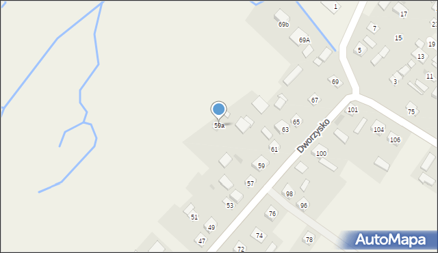 Trzeboś, Dworzysko, 59a, mapa Trzeboś