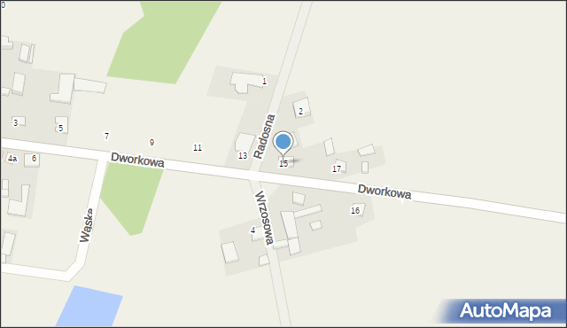 Turośń Dolna, Dworkowa, 15, mapa Turośń Dolna