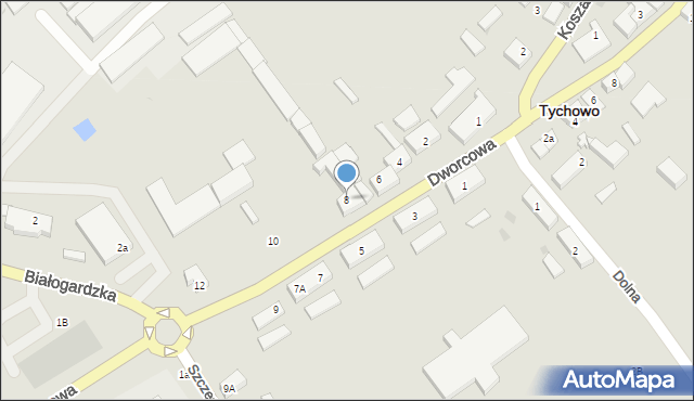 Tychowo, Dworcowa, 8, mapa Tychowo