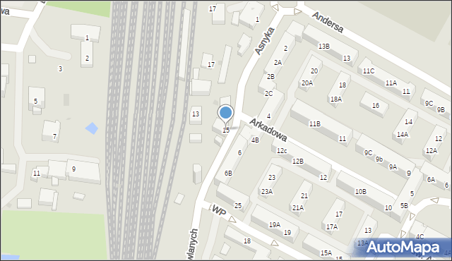 Tychy, Dworcowa, 15, mapa Tychów