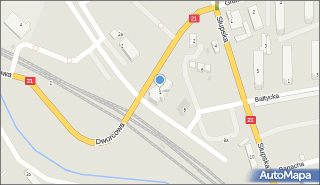 Ustka, Dworcowa, 1, mapa Ustka