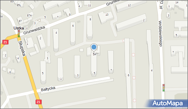 Ustka, Dworcowa, 5A, mapa Ustka