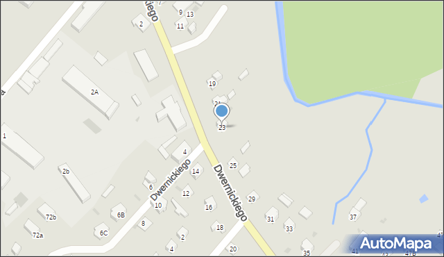 Ustrzyki Dolne, Dwernickiego Józefa, gen., 23, mapa Ustrzyki Dolne