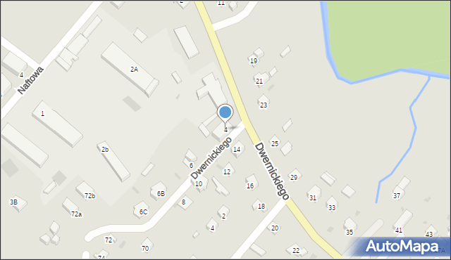 Ustrzyki Dolne, Dwernickiego Józefa, gen., 4, mapa Ustrzyki Dolne