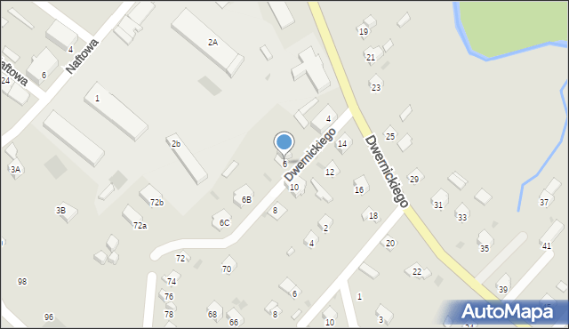 Ustrzyki Dolne, Dwernickiego Józefa, gen., 6, mapa Ustrzyki Dolne