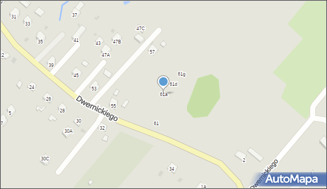 Ustrzyki Dolne, Dwernickiego Józefa, gen., 61a, mapa Ustrzyki Dolne