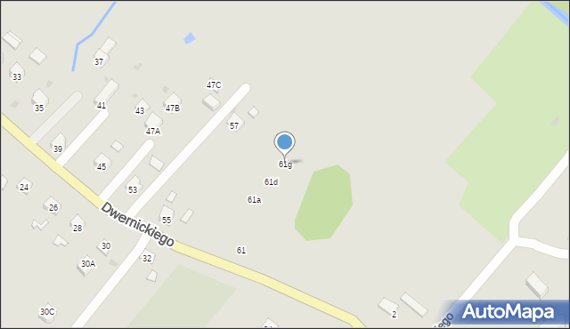 Ustrzyki Dolne, Dwernickiego Józefa, gen., 61g, mapa Ustrzyki Dolne