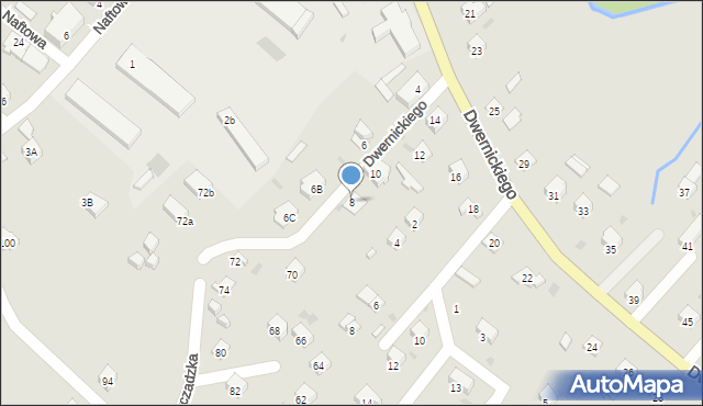 Ustrzyki Dolne, Dwernickiego Józefa, gen., 8, mapa Ustrzyki Dolne