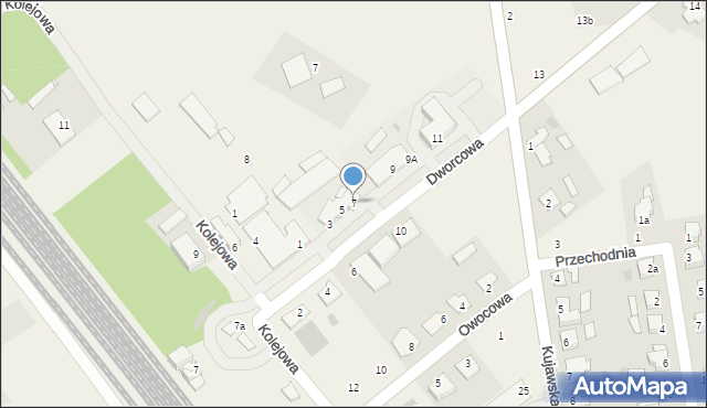 Waganiec, Dworcowa, 7, mapa Waganiec