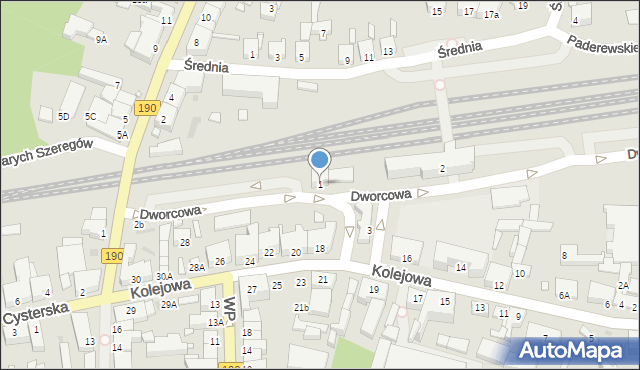 Wągrowiec, Dworcowa, 1, mapa Wągrowiec