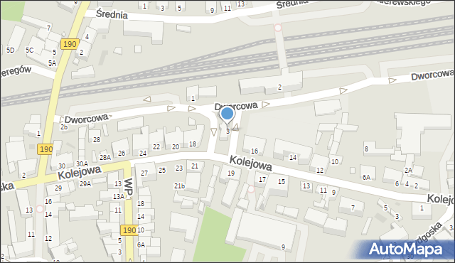 Wągrowiec, Dworcowa, 3, mapa Wągrowiec