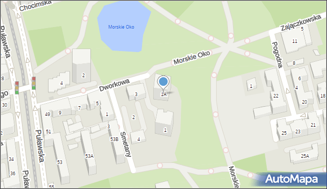 Warszawa, Dworkowa, 1A, mapa Warszawy