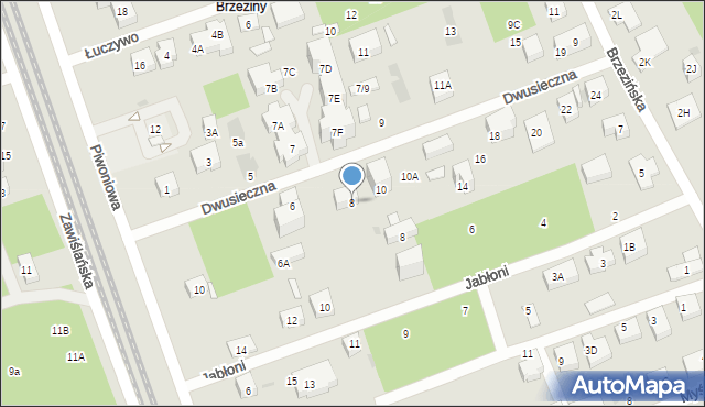 Warszawa, Dwusieczna, 8, mapa Warszawy