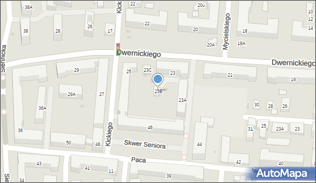 Warszawa, Dwernickiego Józefa, gen., 23B, mapa Warszawy