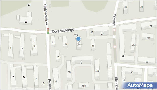 Warszawa, Dwernickiego Józefa, gen., 37, mapa Warszawy