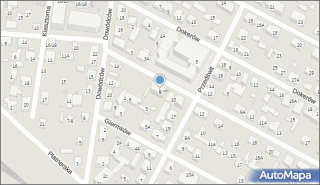 Warszawa, Dwóch Mieczy, 8, mapa Warszawy