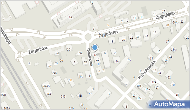 Warszawa, Dworcowa, 12, mapa Warszawy