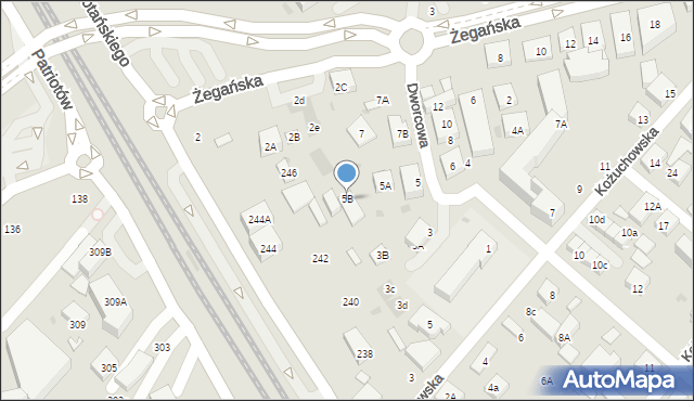 Warszawa, Dworcowa, 5B, mapa Warszawy