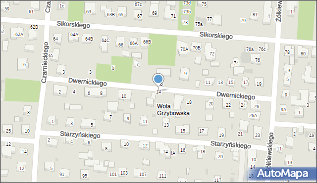 Warszawa, Dwernickiego Józefa, gen., 14, mapa Warszawy