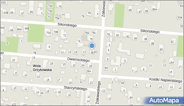 Warszawa, Dwernickiego Józefa, gen., 19, mapa Warszawy