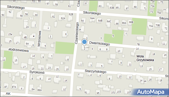 Warszawa, Dwernickiego Józefa, gen., 2, mapa Warszawy