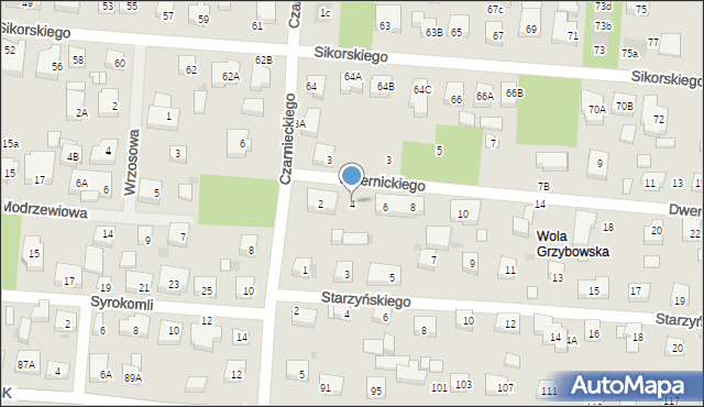 Warszawa, Dwernickiego Józefa, gen., 4, mapa Warszawy