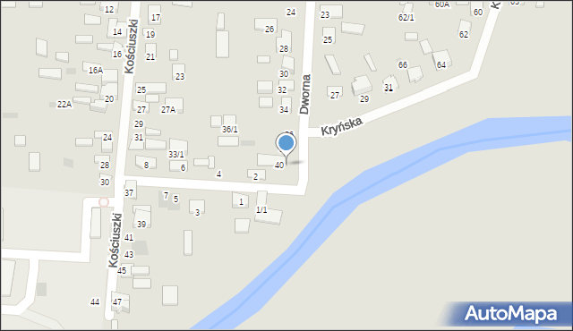 Wasilków, Dworna, 40A, mapa Wasilków