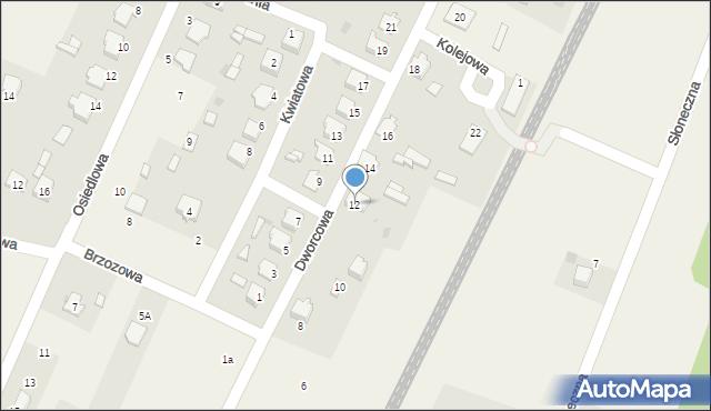 Widzów, Dworcowa, 12, mapa Widzów
