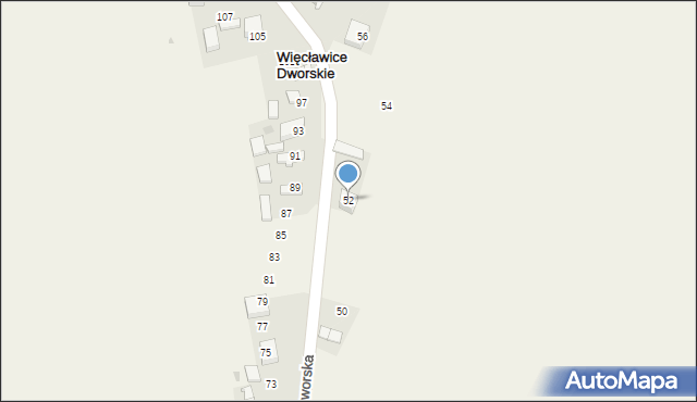 Więcławice Dworskie, Dworska, 52, mapa Więcławice Dworskie