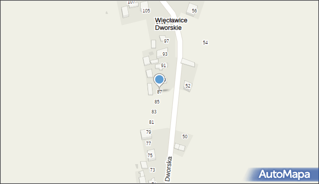 Więcławice Dworskie, Dworska, 87, mapa Więcławice Dworskie
