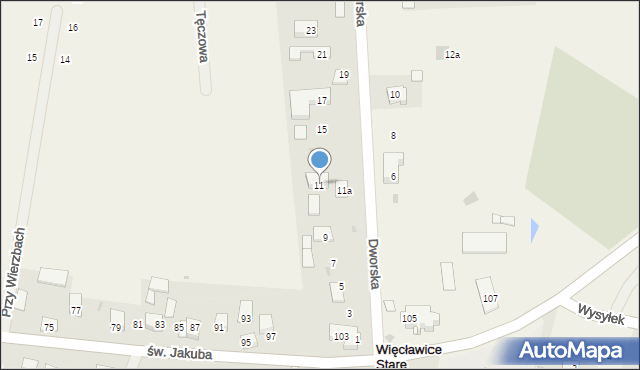Więcławice Stare, Dworska, 11, mapa Więcławice Stare