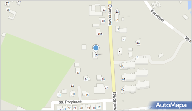 Wieleń, Dworcowa, 15, mapa Wieleń
