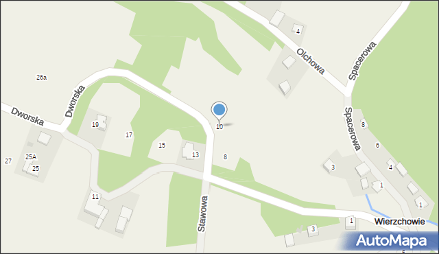 Wierzchowie, Dworska, 10, mapa Wierzchowie