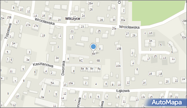 Wilczyce, Dworska, 6A, mapa Wilczyce
