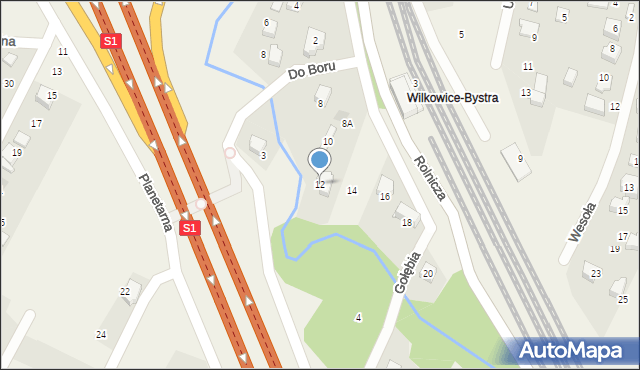 Wilkowice, Dworcowa, 12, mapa Wilkowice