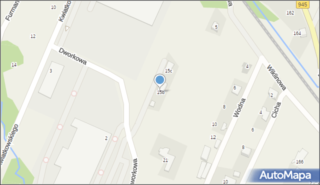 Wilkowice, Dworkowa, 15b, mapa Wilkowice