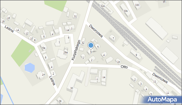 Włoszakowice, Dworcowa, 3, mapa Włoszakowice