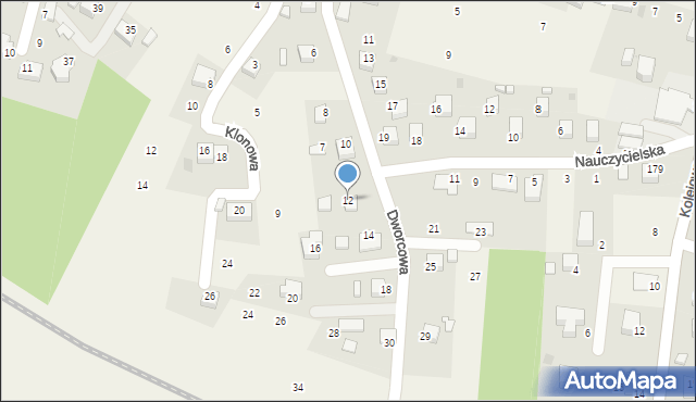 Wola Filipowska, Dworcowa, 12, mapa Wola Filipowska