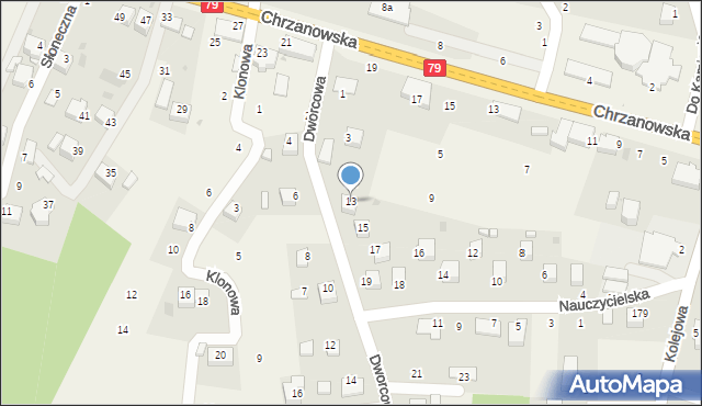 Wola Filipowska, Dworcowa, 13, mapa Wola Filipowska