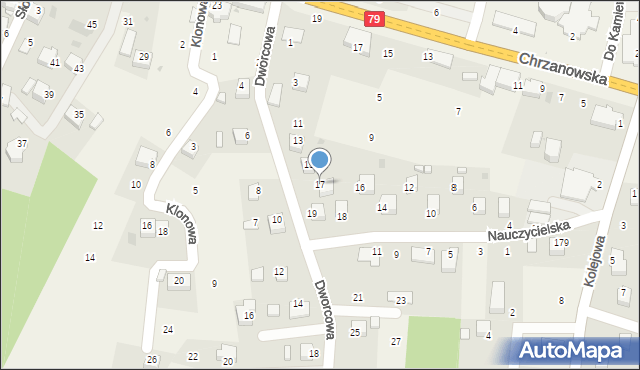 Wola Filipowska, Dworcowa, 17, mapa Wola Filipowska