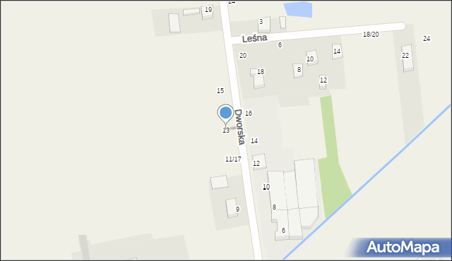 Wola Hankowska, Dworska, 13, mapa Wola Hankowska