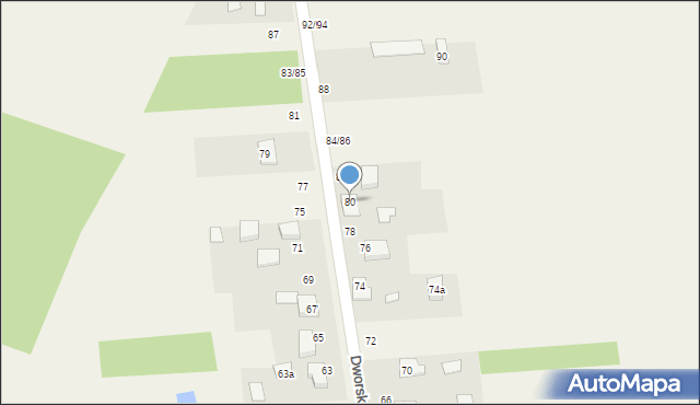 Wola Hankowska, Dworska, 80, mapa Wola Hankowska