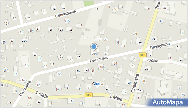 Wola Uhruska, Dworcowa, 25A, mapa Wola Uhruska