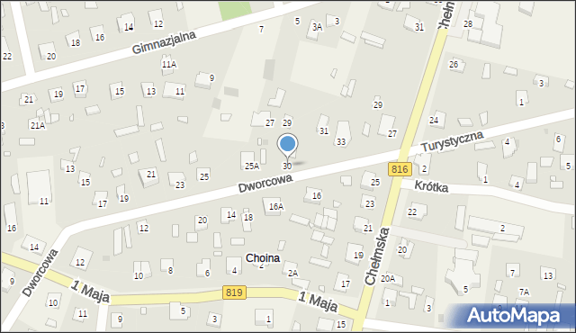 Wola Uhruska, Dworcowa, 30, mapa Wola Uhruska