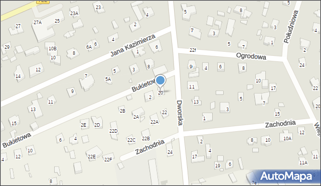 Wólka Kozodawska, Dworska, 20, mapa Wólka Kozodawska