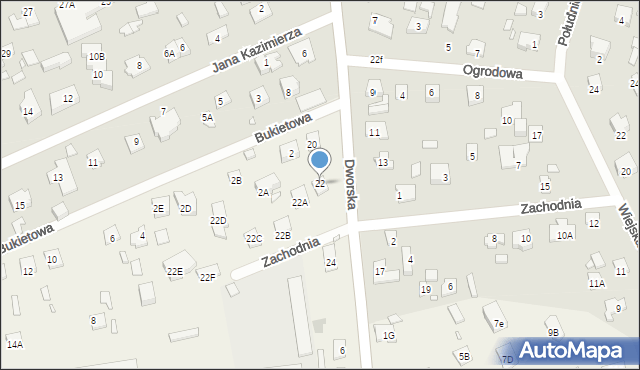 Wólka Kozodawska, Dworska, 22, mapa Wólka Kozodawska