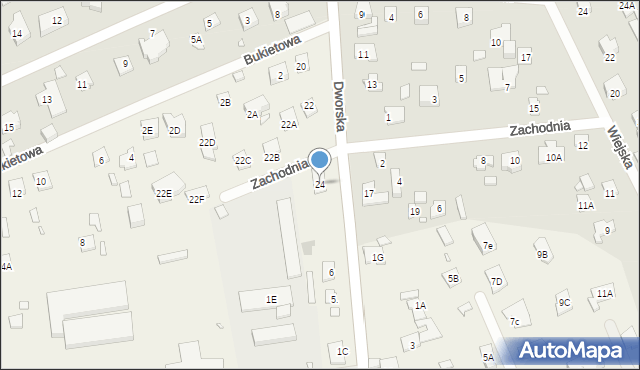 Wólka Kozodawska, Dworska, 24, mapa Wólka Kozodawska