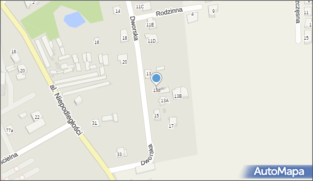 Wołomin, Dworska, 13d, mapa Wołomin