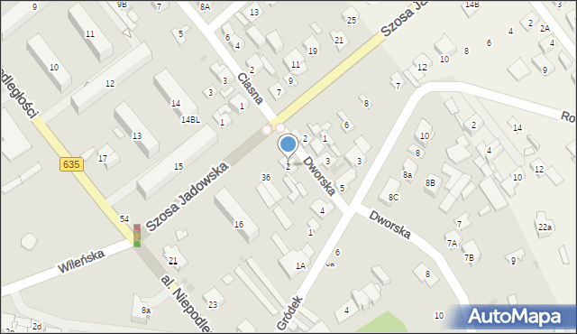Wołomin, Dworska, 2, mapa Wołomin